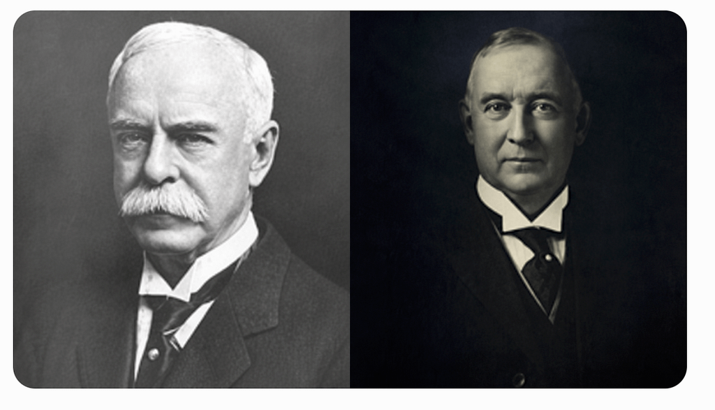 Southern Power Co. founders Gill Wylie, left, and James B. Duke.