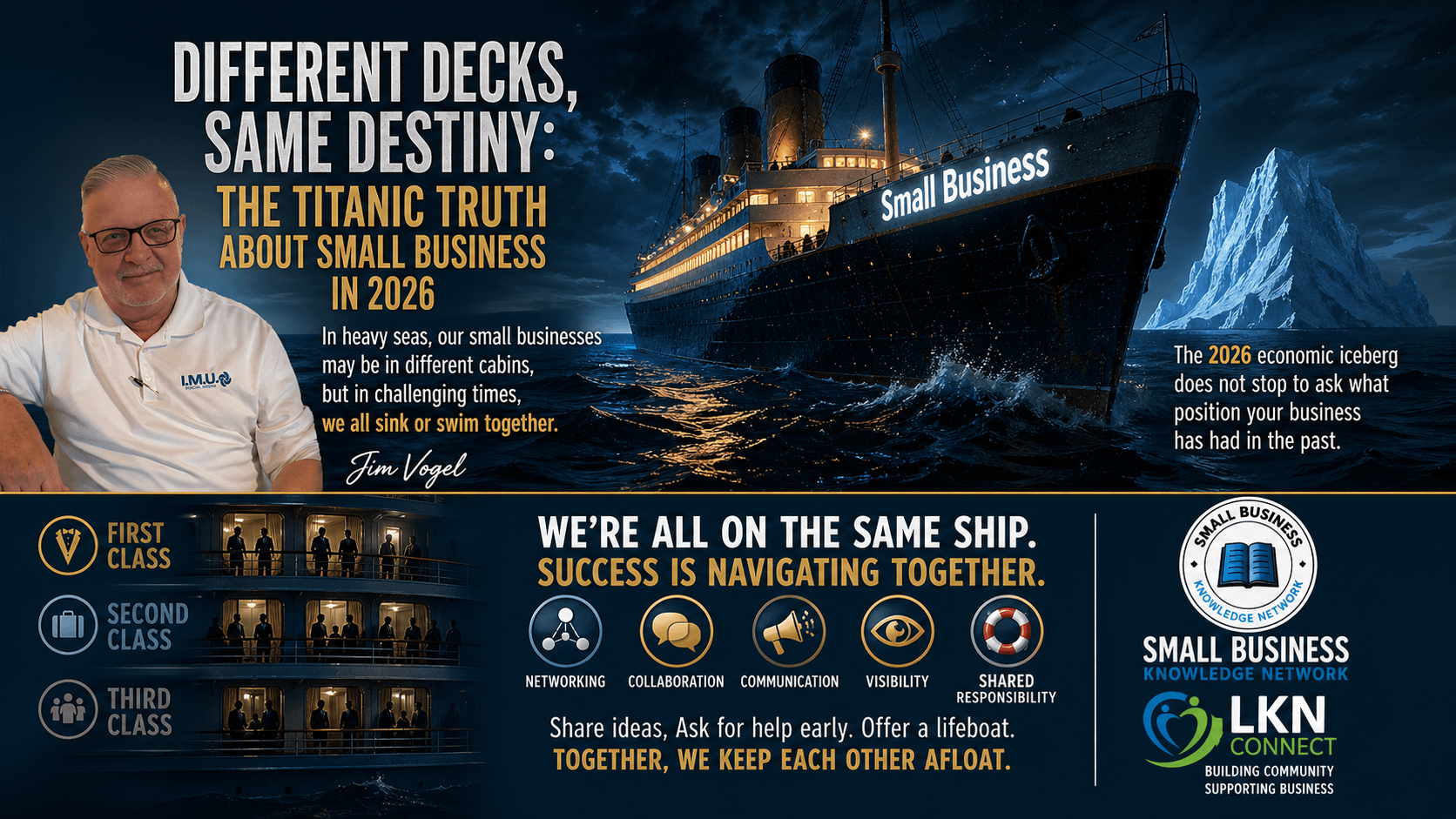 Small Business Knowledge Network w/ Jim Vogel: Different Decks, Same Destiny: The Titanic Truth About Small Business in 2026