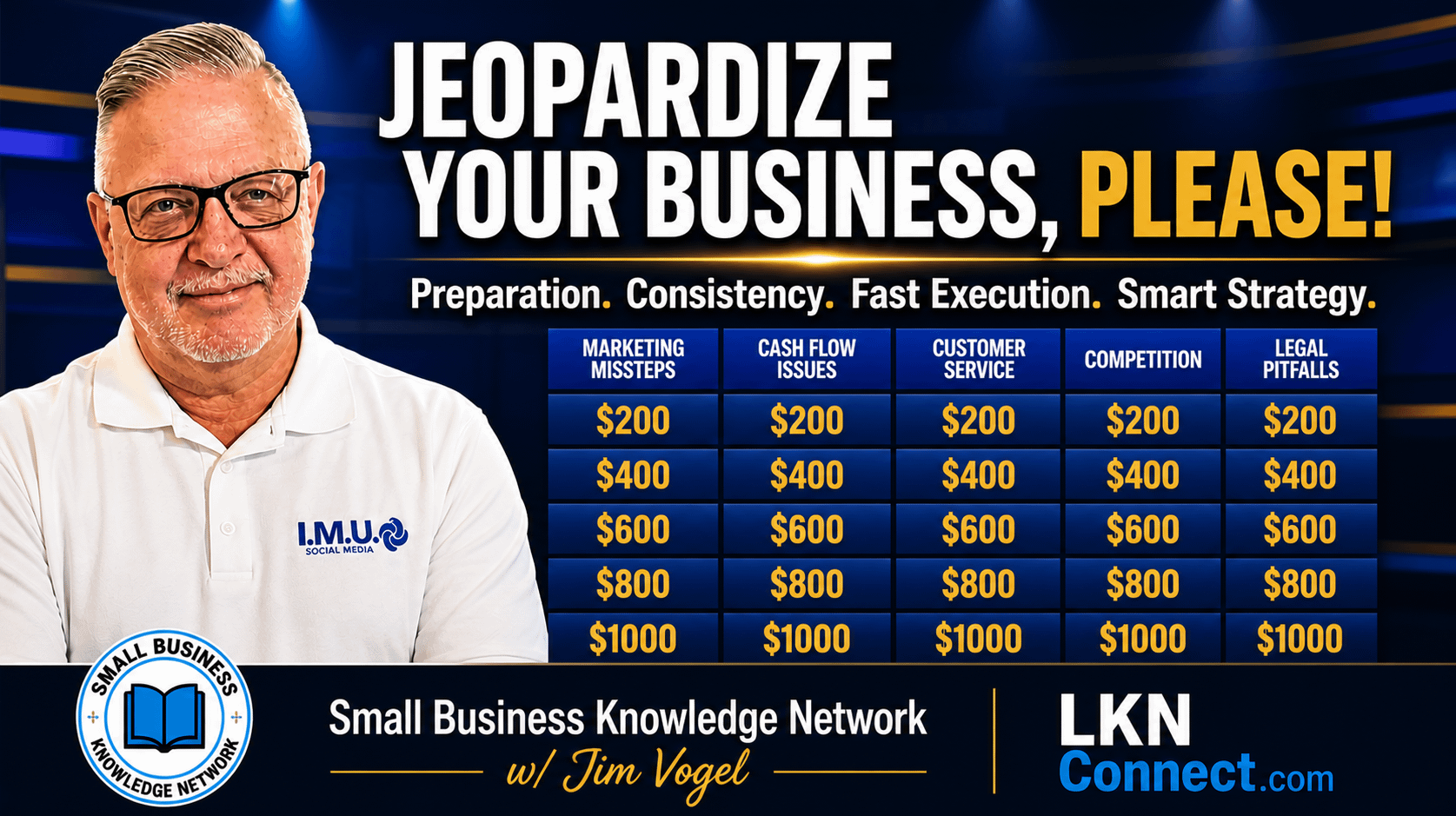 Small Business Knowledge Network w/ Jim Vogel: Jeopardize Your Small Business, Please