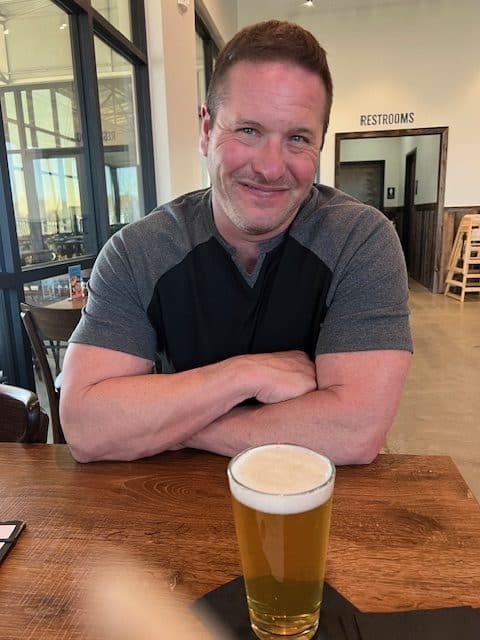 Steve enjoying a local beer