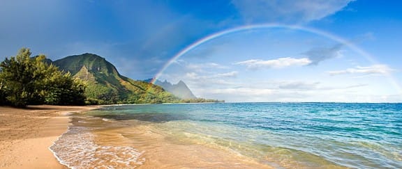 Rainbows are often a sign of hope and beauty after a storm.