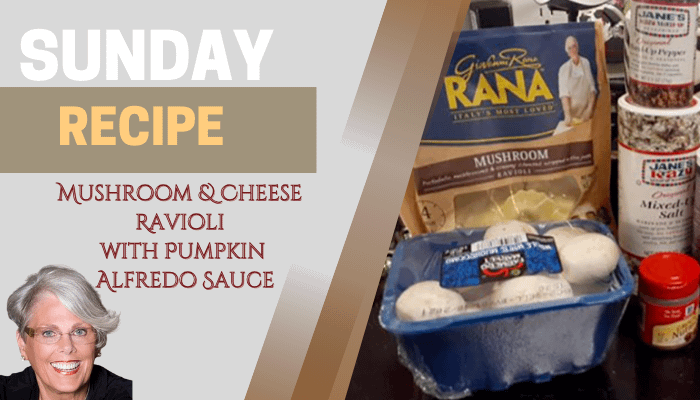 Sunday Recipe - Mushroom & Cheese Ravioli with Pumpkin Sauce