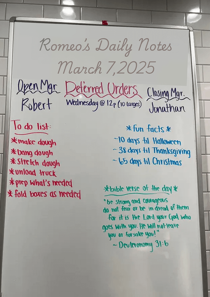 Daily "To Do" List