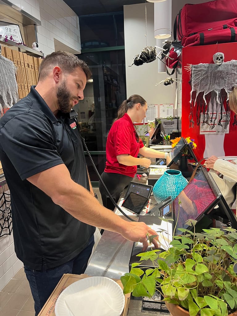 Jonathan helping with the bogo frenzie of orders